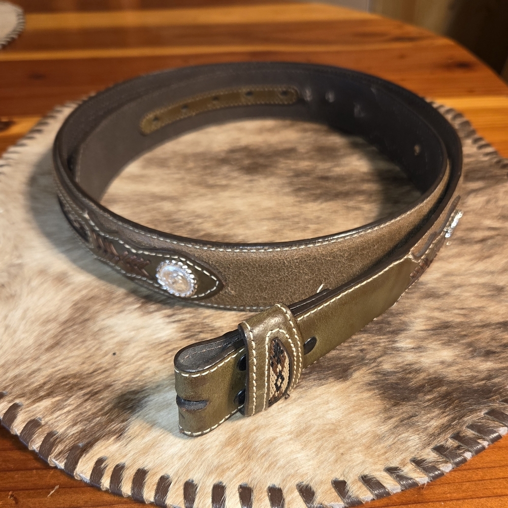 Nocona Brown Leather Men's Belt Sz 44